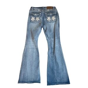 Westfield Eagle‎ Rhinestone Floral Embellished Flare Jeans Blue Size 13 Bootcut